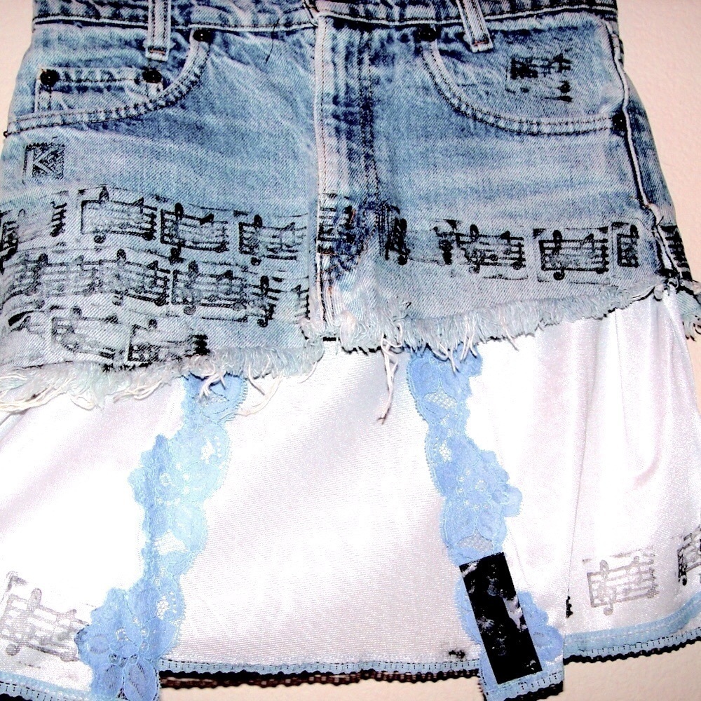 Agatha resurrect vintage Levi's skirt n dress slip